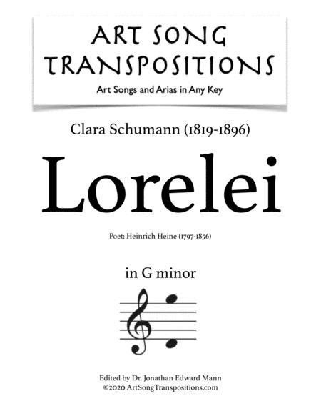 CLARA SCHUMANN: Lorelei (transposed To G Minor)